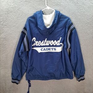 Vintage Champion Jacket Adult Small Blue Windbreaker School Sports 1990s Y2K